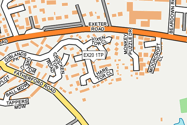 EX20 1TP map - OS OpenMap – Local (Ordnance Survey)