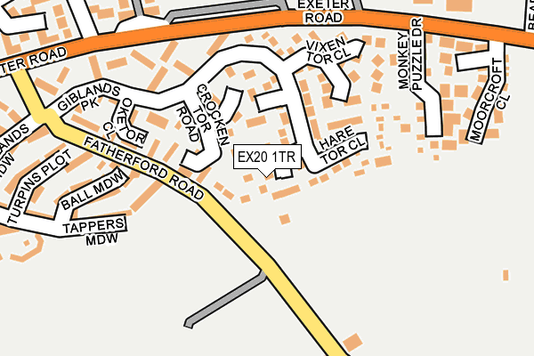 EX20 1TR map - OS OpenMap – Local (Ordnance Survey)