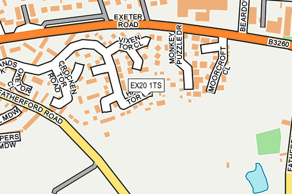 EX20 1TS map - OS OpenMap – Local (Ordnance Survey)