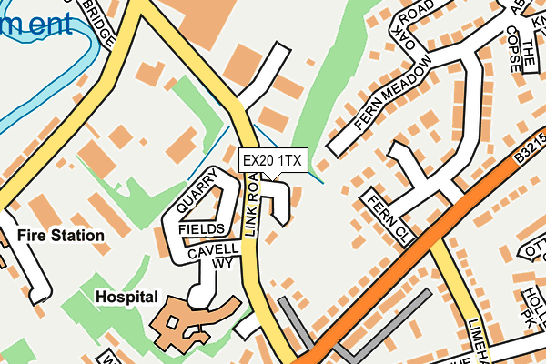 EX20 1TX map - OS OpenMap – Local (Ordnance Survey)