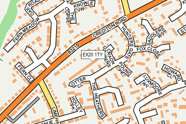 EX20 1TY map - OS OpenMap – Local (Ordnance Survey)