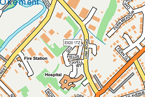 EX20 1TZ map - OS OpenMap – Local (Ordnance Survey)