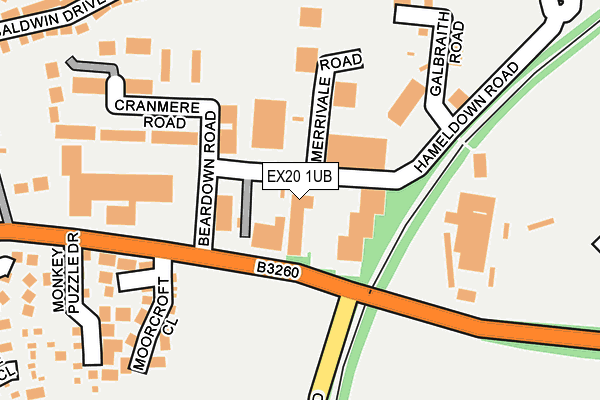 EX20 1UB map - OS OpenMap – Local (Ordnance Survey)