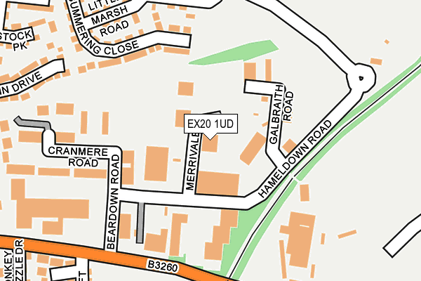 EX20 1UD map - OS OpenMap – Local (Ordnance Survey)