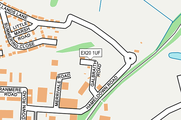 EX20 1UF map - OS OpenMap – Local (Ordnance Survey)