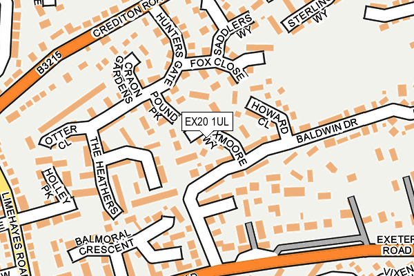 EX20 1UL map - OS OpenMap – Local (Ordnance Survey)