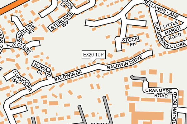 EX20 1UP map - OS OpenMap – Local (Ordnance Survey)