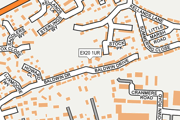 EX20 1UR map - OS OpenMap – Local (Ordnance Survey)