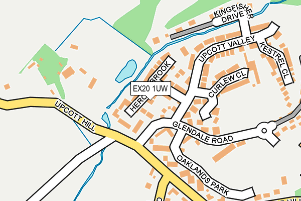 EX20 1UW map - OS OpenMap – Local (Ordnance Survey)