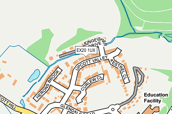 EX20 1UX map - OS OpenMap – Local (Ordnance Survey)