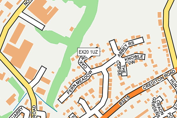 EX20 1UZ map - OS OpenMap – Local (Ordnance Survey)