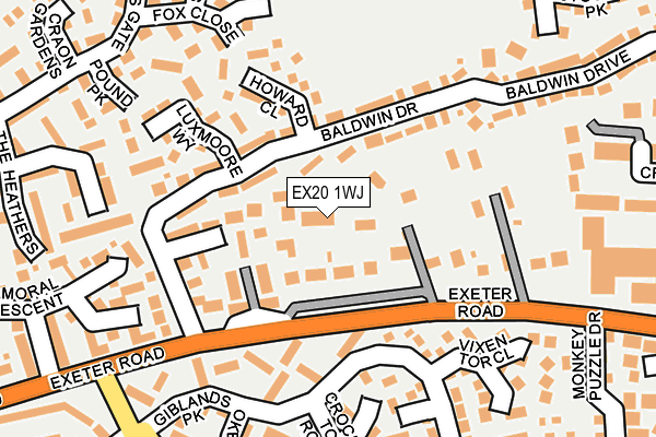 EX20 1WJ map - OS OpenMap – Local (Ordnance Survey)