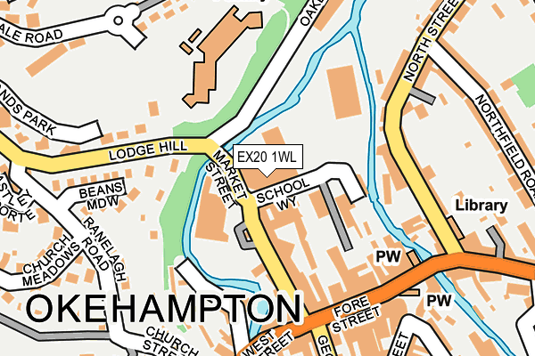 EX20 1WL map - OS OpenMap – Local (Ordnance Survey)