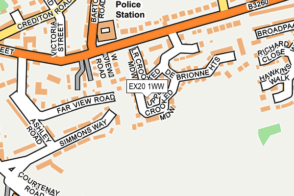 EX20 1WW map - OS OpenMap – Local (Ordnance Survey)