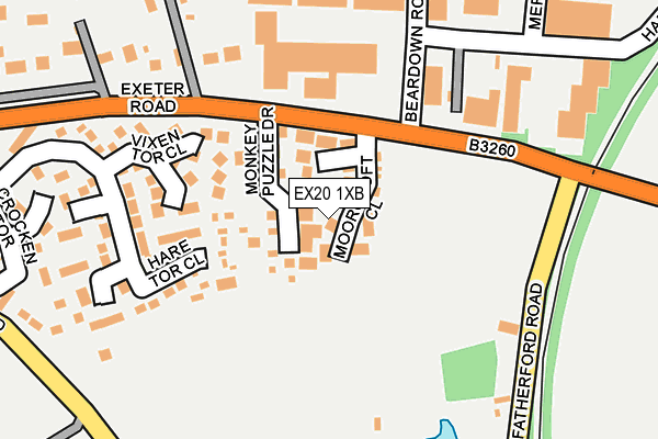 EX20 1XB map - OS OpenMap – Local (Ordnance Survey)