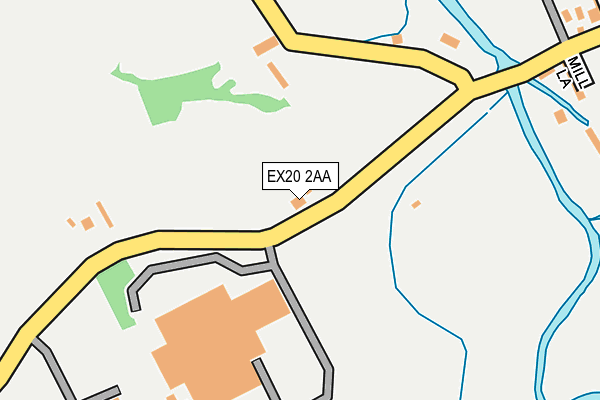 EX20 2AA map - OS OpenMap – Local (Ordnance Survey)