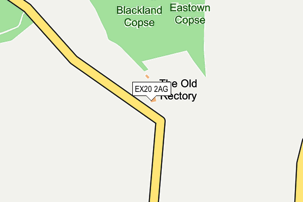 EX20 2AG map - OS OpenMap – Local (Ordnance Survey)