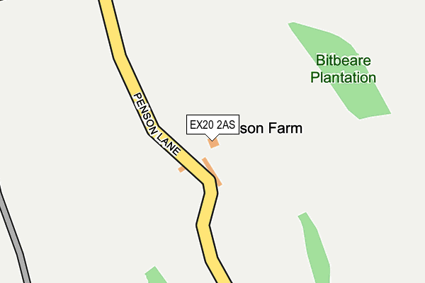 EX20 2AS map - OS OpenMap – Local (Ordnance Survey)