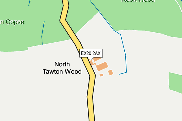 EX20 2AX map - OS OpenMap – Local (Ordnance Survey)