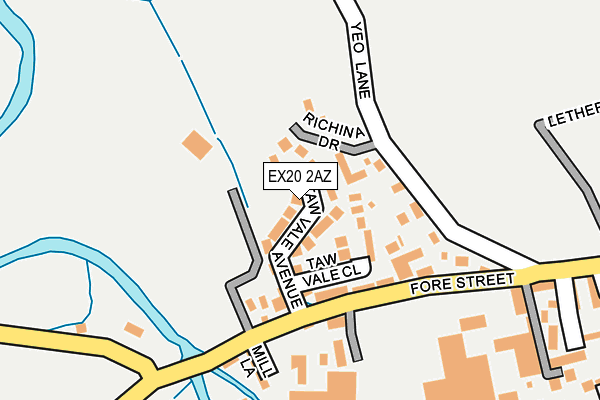 EX20 2AZ map - OS OpenMap – Local (Ordnance Survey)