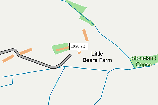 EX20 2BT map - OS OpenMap – Local (Ordnance Survey)