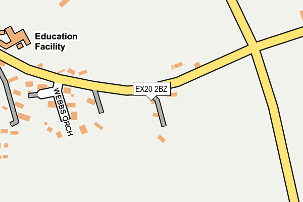 EX20 2BZ map - OS OpenMap – Local (Ordnance Survey)