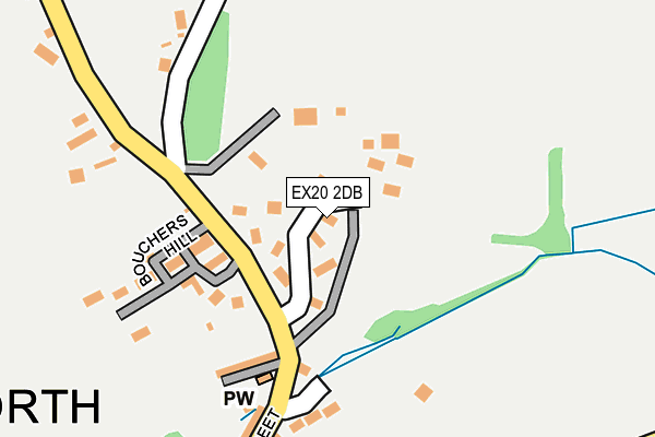 EX20 2DB map - OS OpenMap – Local (Ordnance Survey)