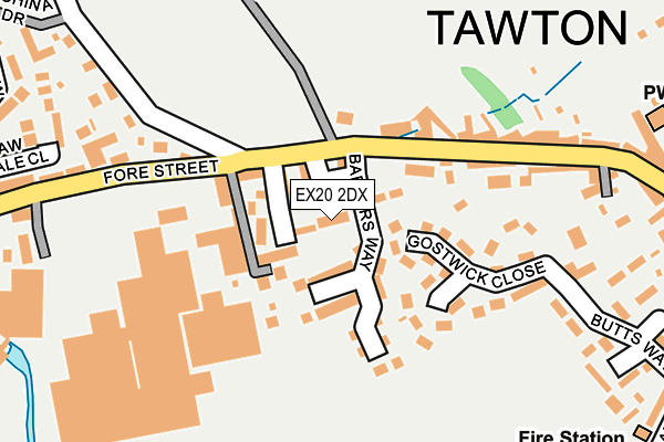 EX20 2DX map - OS OpenMap – Local (Ordnance Survey)