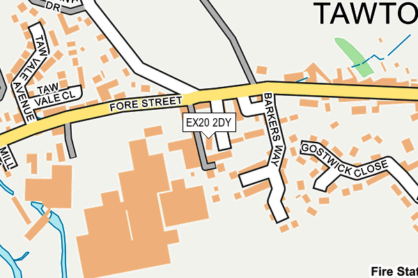 EX20 2DY map - OS OpenMap – Local (Ordnance Survey)