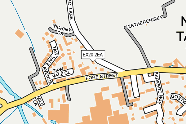 EX20 2EA map - OS OpenMap – Local (Ordnance Survey)