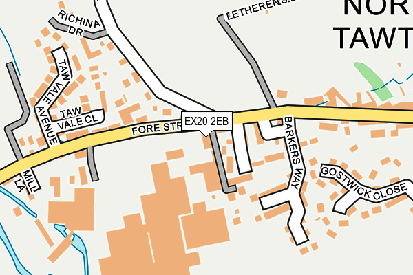 EX20 2EB map - OS OpenMap – Local (Ordnance Survey)