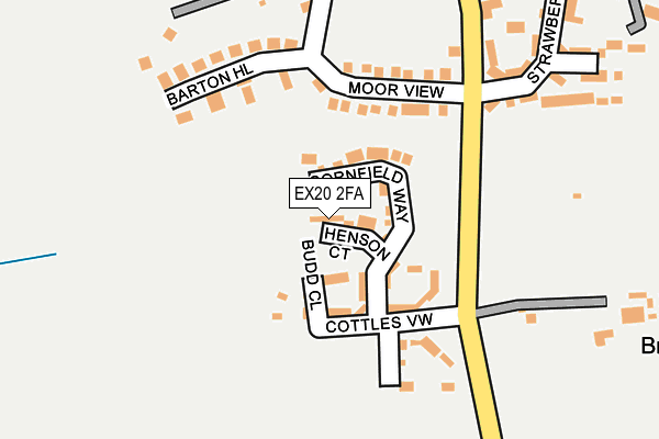 EX20 2FA map - OS OpenMap – Local (Ordnance Survey)