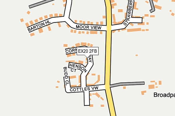 EX20 2FB map - OS OpenMap – Local (Ordnance Survey)