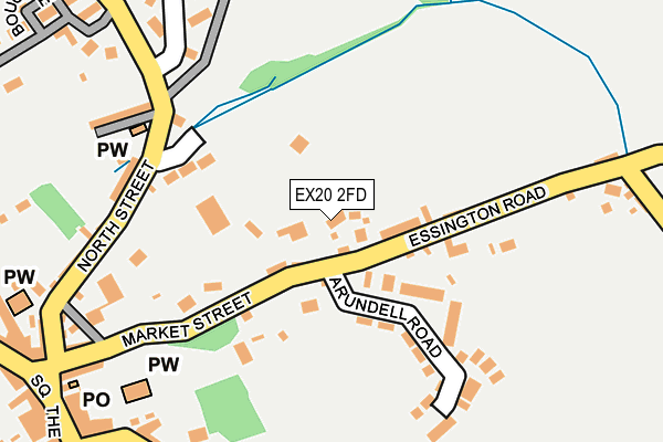 EX20 2FD map - OS OpenMap – Local (Ordnance Survey)