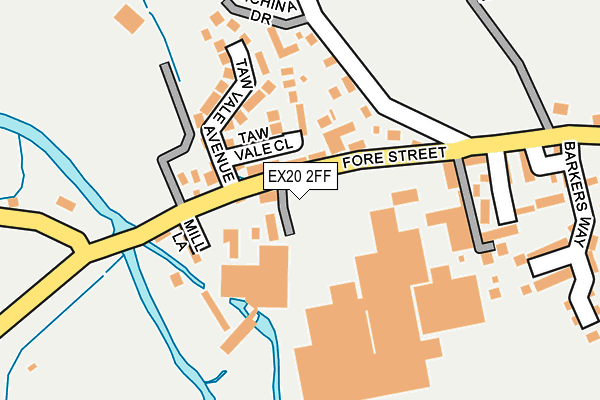 EX20 2FF map - OS OpenMap – Local (Ordnance Survey)