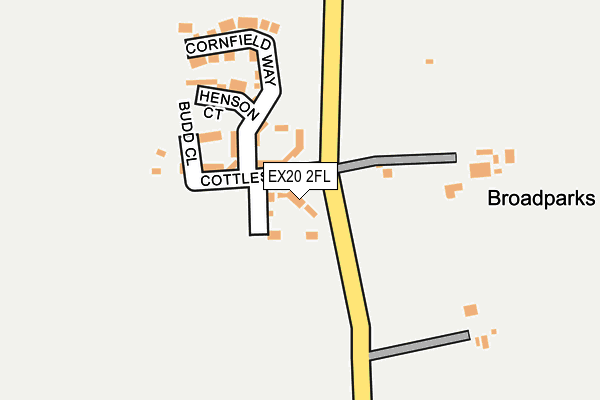 EX20 2FL map - OS OpenMap – Local (Ordnance Survey)