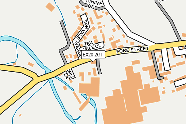 EX20 2GT map - OS OpenMap – Local (Ordnance Survey)