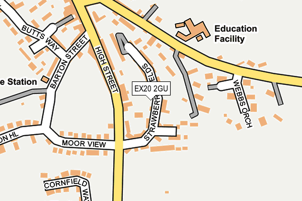 EX20 2GU map - OS OpenMap – Local (Ordnance Survey)