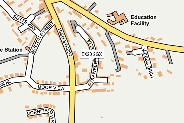 EX20 2GX map - OS OpenMap – Local (Ordnance Survey)