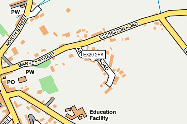 EX20 2HA map - OS OpenMap – Local (Ordnance Survey)