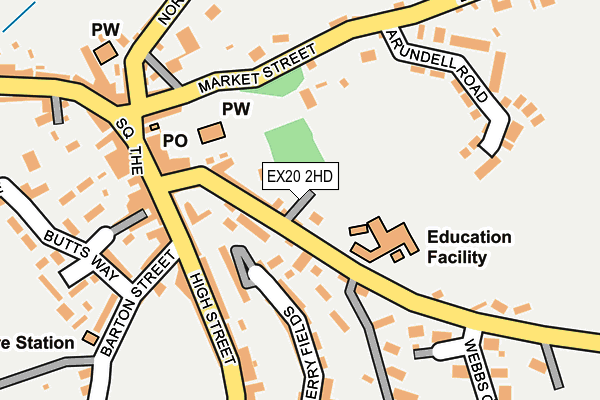 EX20 2HD map - OS OpenMap – Local (Ordnance Survey)