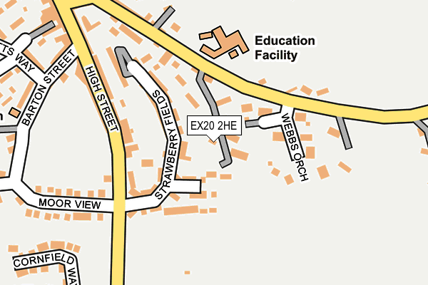 EX20 2HE map - OS OpenMap – Local (Ordnance Survey)