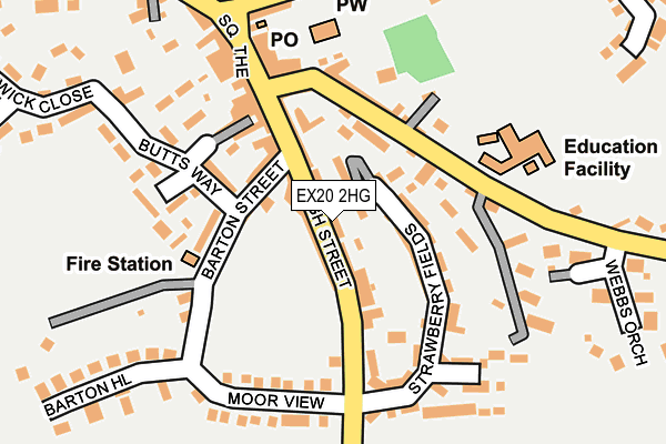 EX20 2HG map - OS OpenMap – Local (Ordnance Survey)