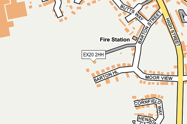 EX20 2HH map - OS OpenMap – Local (Ordnance Survey)