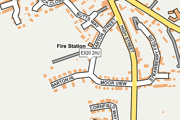 EX20 2HJ map - OS OpenMap – Local (Ordnance Survey)