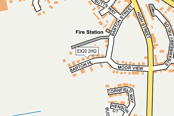 EX20 2HQ map - OS OpenMap – Local (Ordnance Survey)