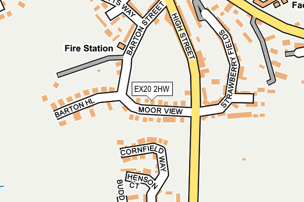 EX20 2HW map - OS OpenMap – Local (Ordnance Survey)