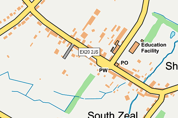 EX20 2JS map - OS OpenMap – Local (Ordnance Survey)