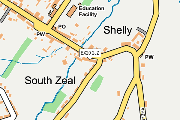 EX20 2JZ map - OS OpenMap – Local (Ordnance Survey)