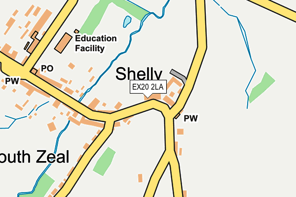 EX20 2LA map - OS OpenMap – Local (Ordnance Survey)